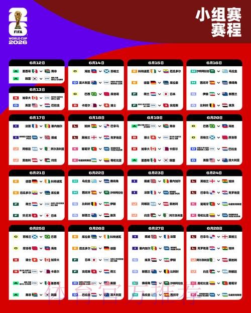 2026世界杯完整赛程最新